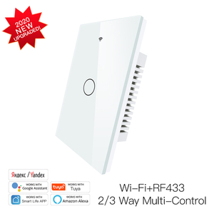 Interruptor de luz inteligente WIFI RF con neutro, 1 grupo, estándar EU UK